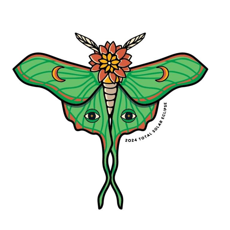 Luna Moth Sticker